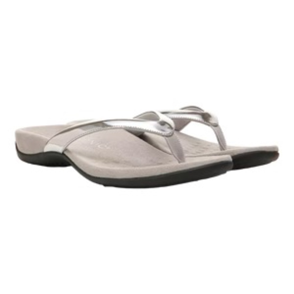 NWT Vionic Women's Silver Dillon Toe Post Sandals, Sz 7M